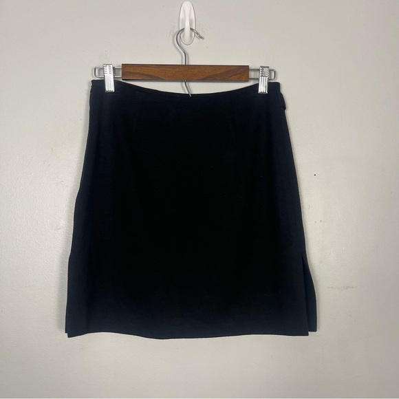 Vintage cache black mini skirt with silver chain belt size 4 90s office siren - Picture 3 of 6